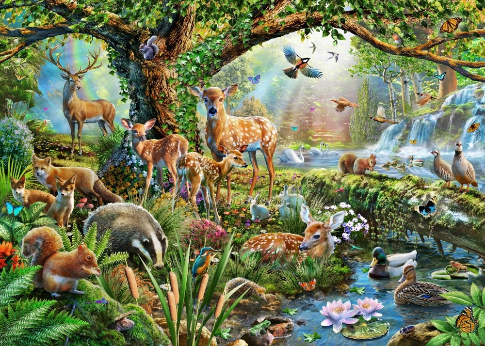 Amazon.com: Posterazzi Woodland Creatures Poster Print by Adrian